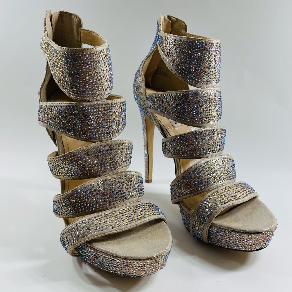 STEVEN MADDEN RHINESTONES HEELS 11M